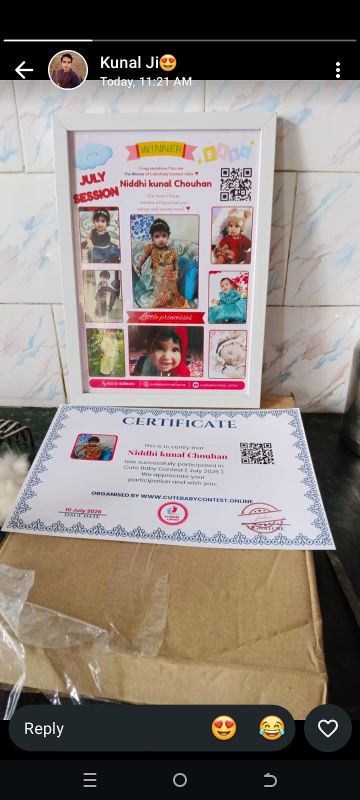 Niddhi kunal Chouhan Winner Photo